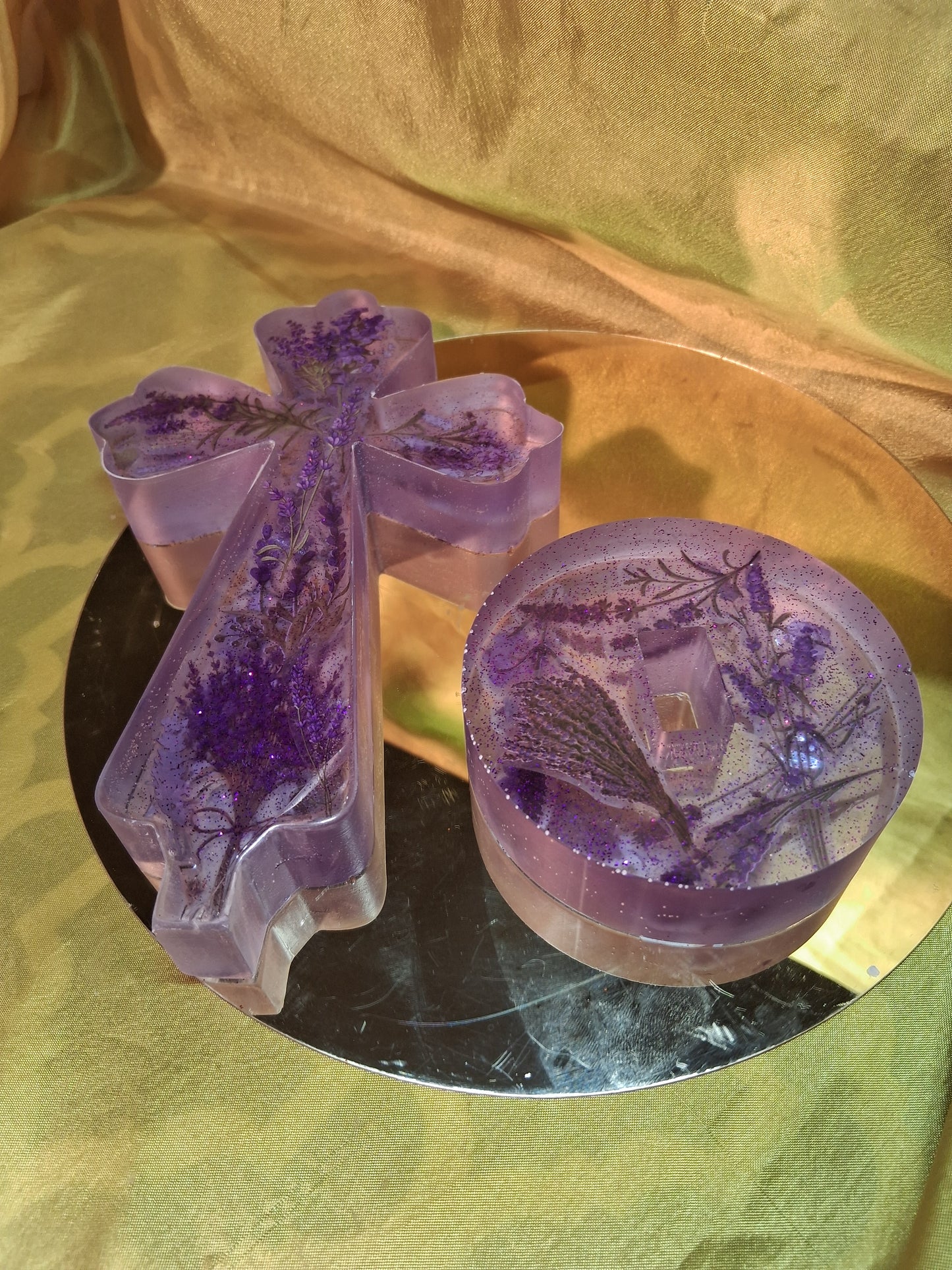 Resin Standing 3-D Decorated Cross
