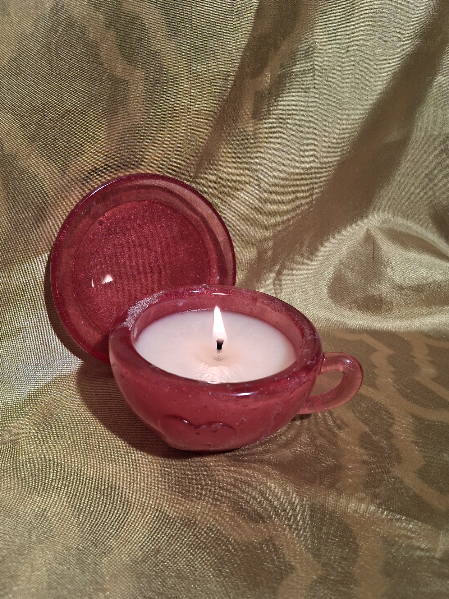 Resin Cafecito Scented Candle with plate
