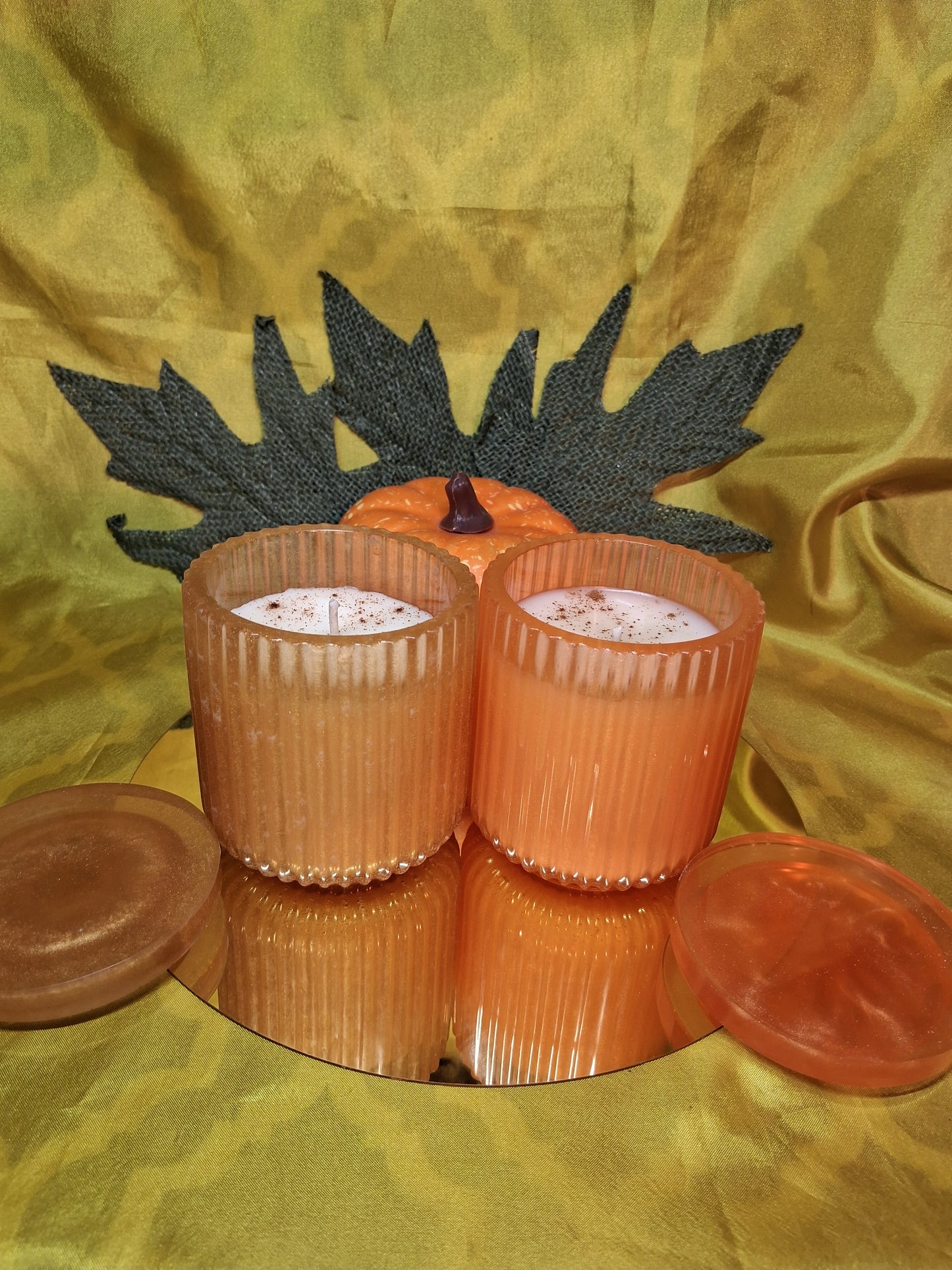 Resin Ridged Small Creamy Eggnog Scented Candle
