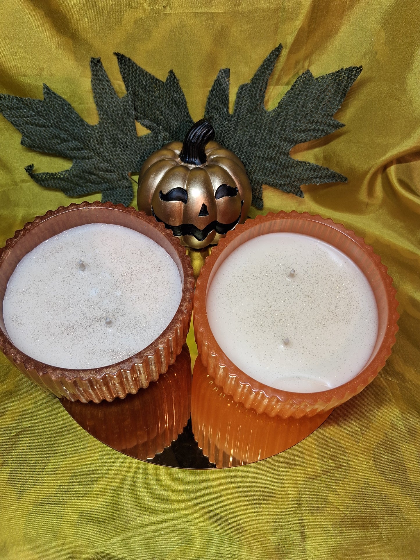 Resin Ridged Large Sugared Pumpkin Scented Candle