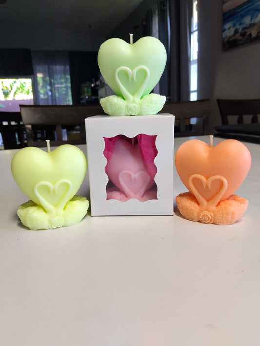 Swan Heart Shaped Scented Candle