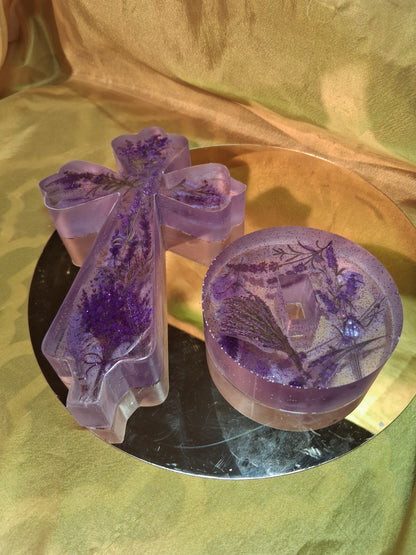 Resin Standing 3-D Decorated Cross