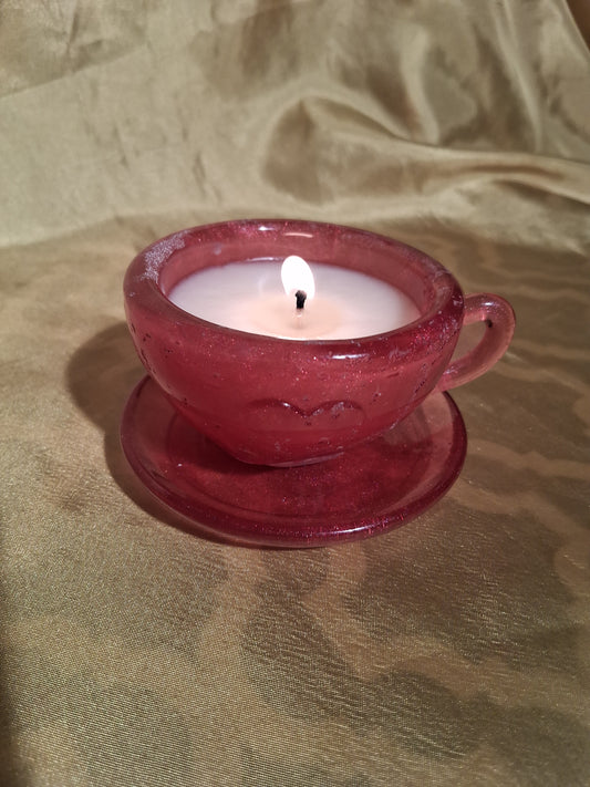 Resin Cafecito Scented Candle with plate