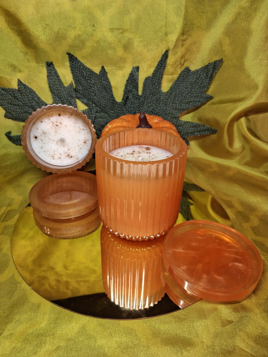 Resin Ridged Small Creamy Eggnog Scented Candle
