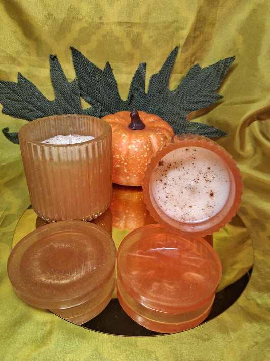 Resin Ridged Small Creamy Eggnog Scented Candle