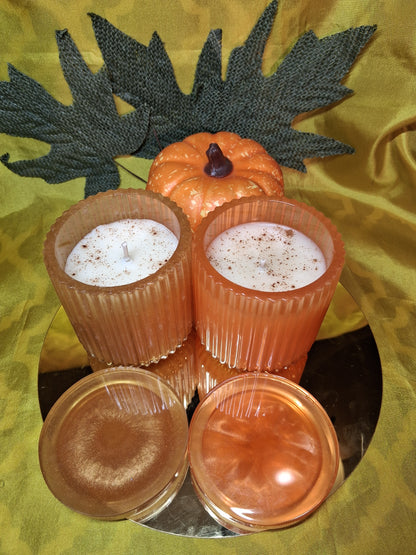 Resin Ridged Small Creamy Eggnog Scented Candle