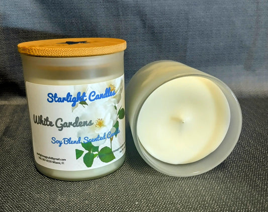White Gardens Scented Candle/9oz/55+hr burn