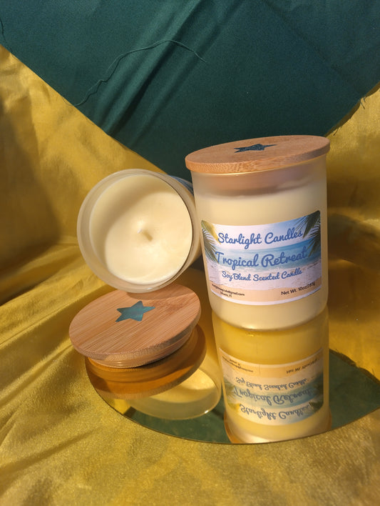 Tropical Retreat Scented Candle/9oz/55+hr burn