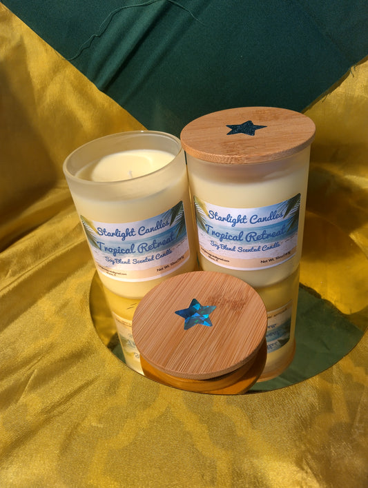 Tropical Retreat Scented Candle/9oz/55+hr burn
