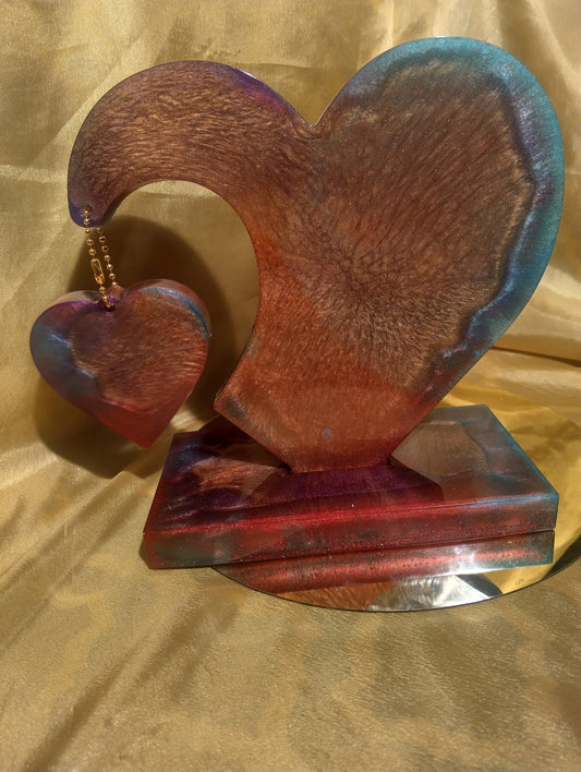Resin decorated Standing Heart 3D