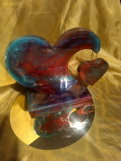 Resin decorated Standing Heart 3D
