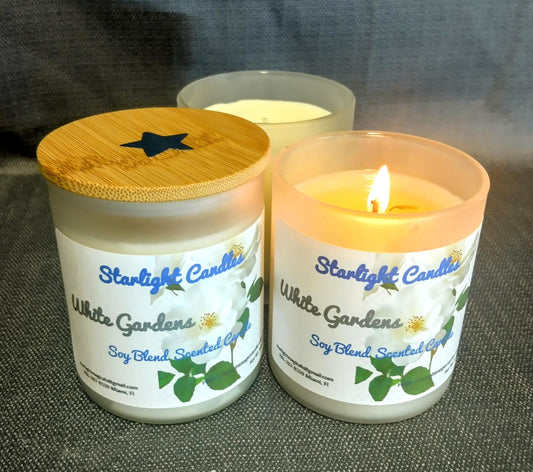 White Gardens Scented Candle/9oz/55+hr burn