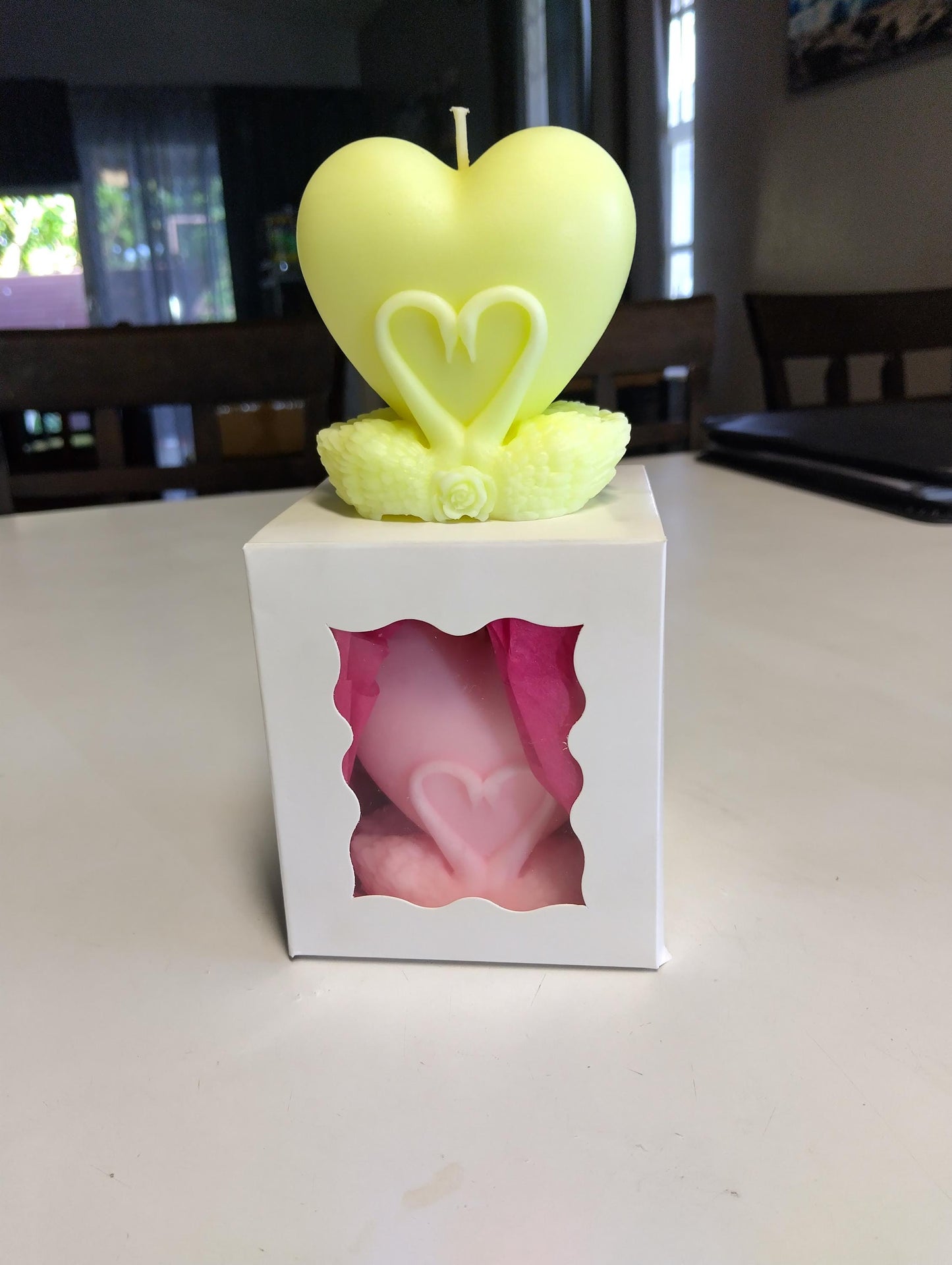 Swan Heart Shaped Scented Candle