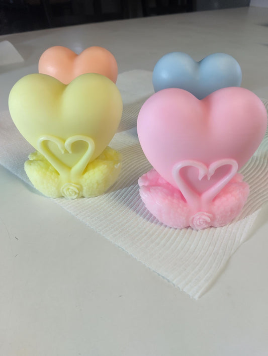 Swan Heart Shaped Scented Candle