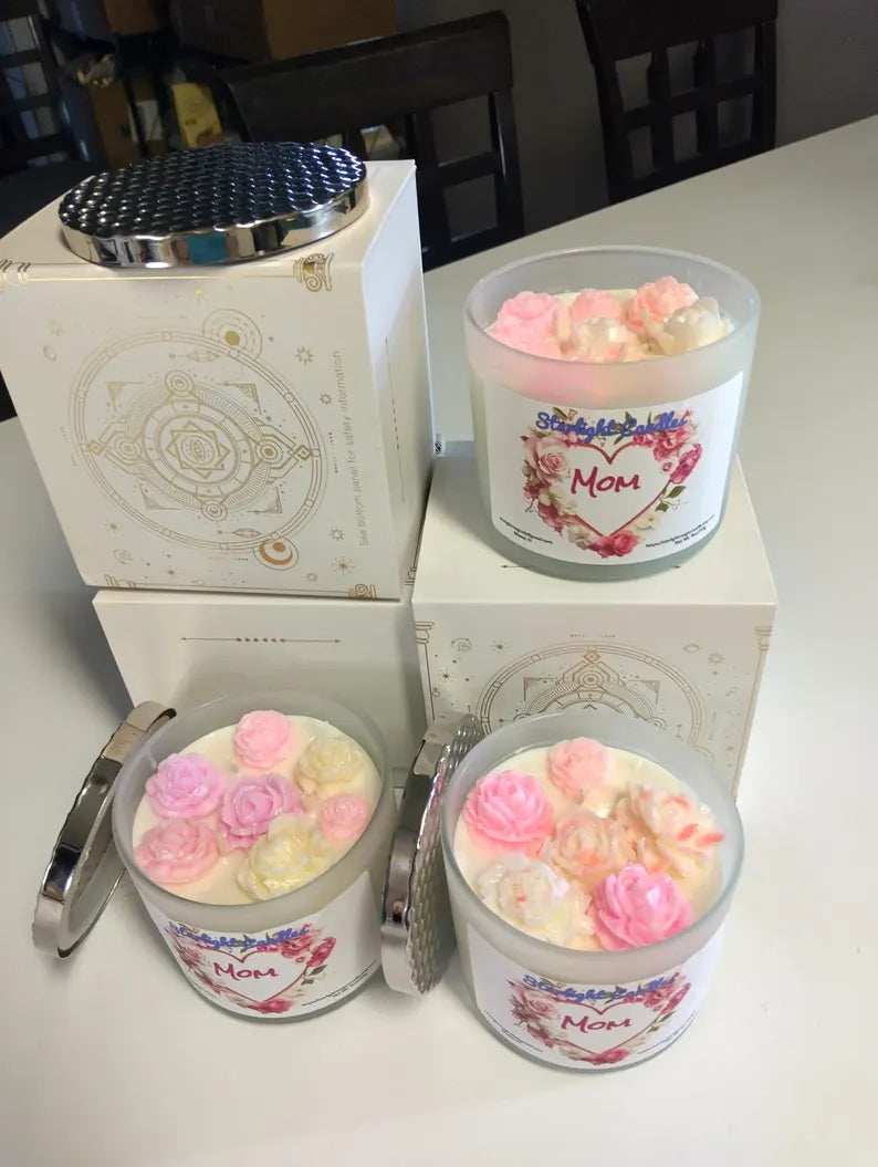 Rose Scented Candle large - 13.5oz/75+hr burn time